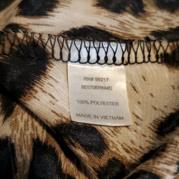 Charming Charlie Leopard Blouse 3/4 Sleeve EUC - Picture 11 of 11